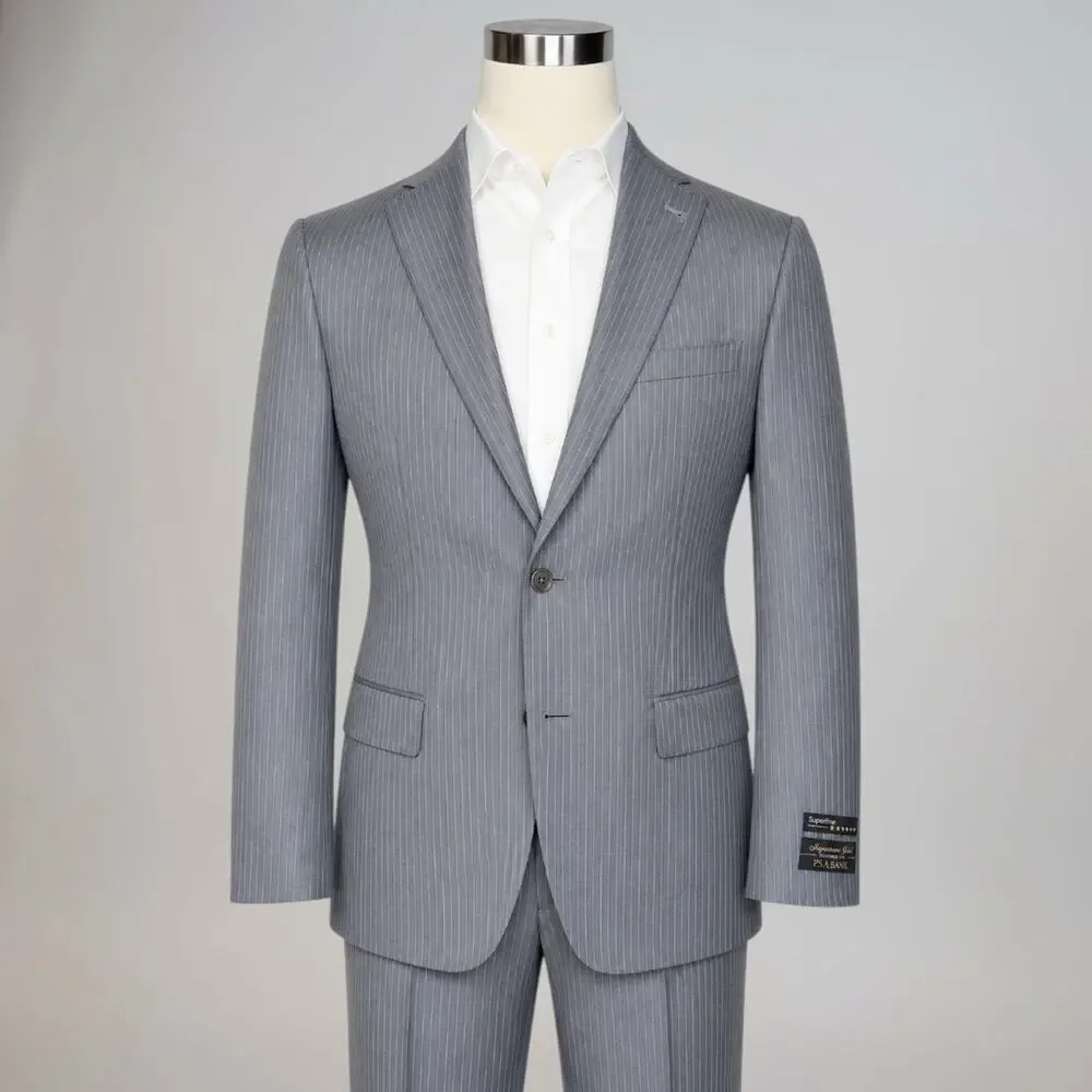 New Jos A Bank Signature Gold 40-42L 33x30 Tailored Fit Gray Pinstripe Note